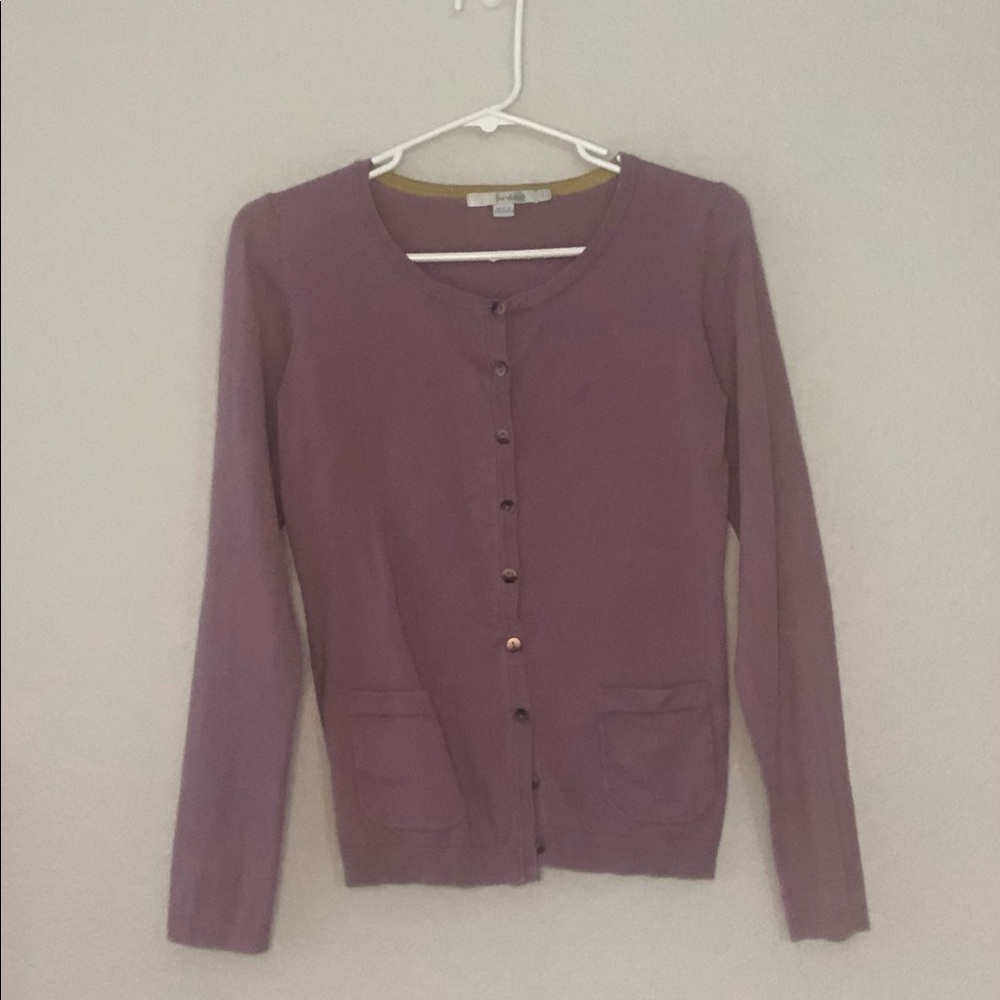 Boden muted purple cardigan